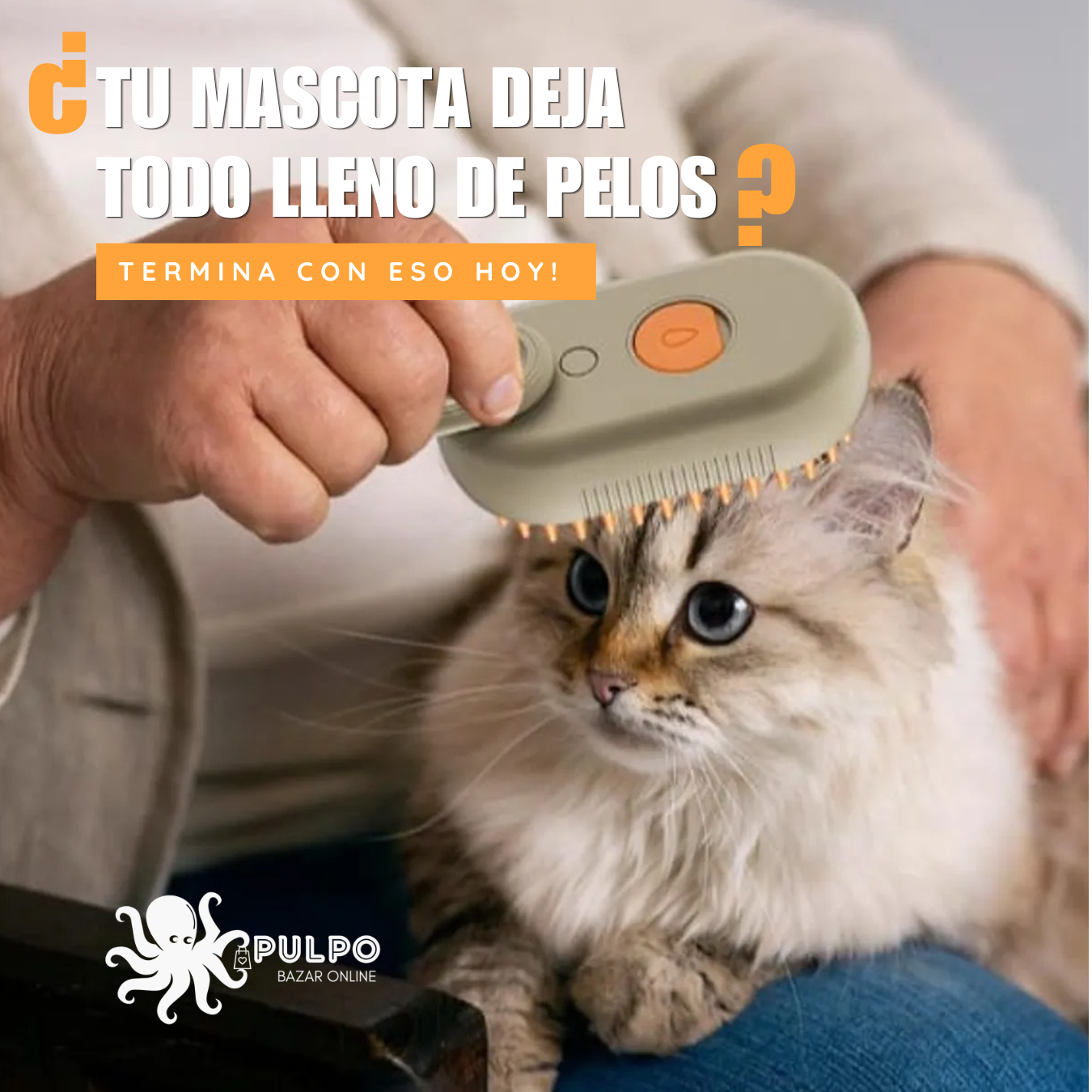 Cepillo de Vapor 3en1 para Mascotas